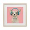 Stupell Industries Jammin' Pup on Pink Framed Print Under Glass, design by Lorenzo Collective